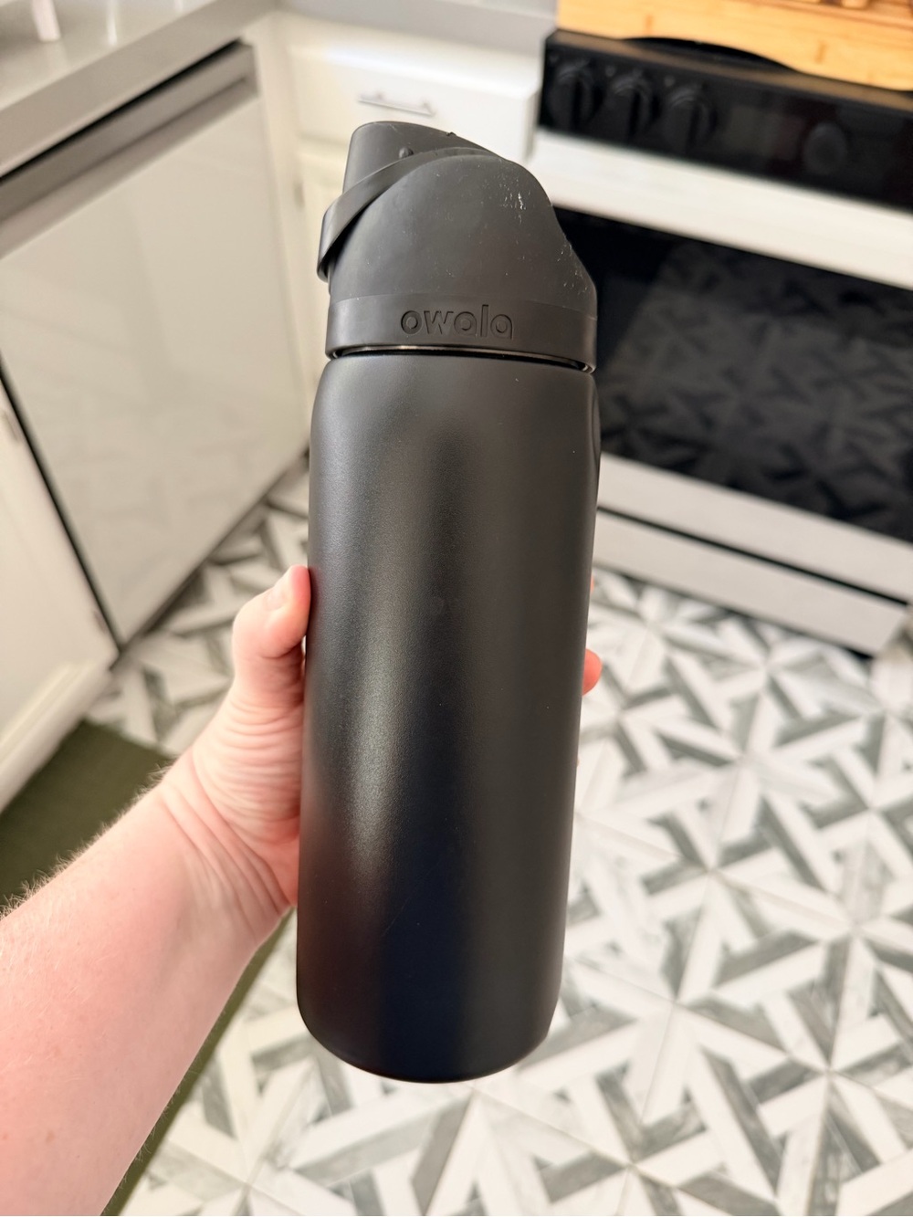 Owala Black Stainless Water Bottle with Flip Lid